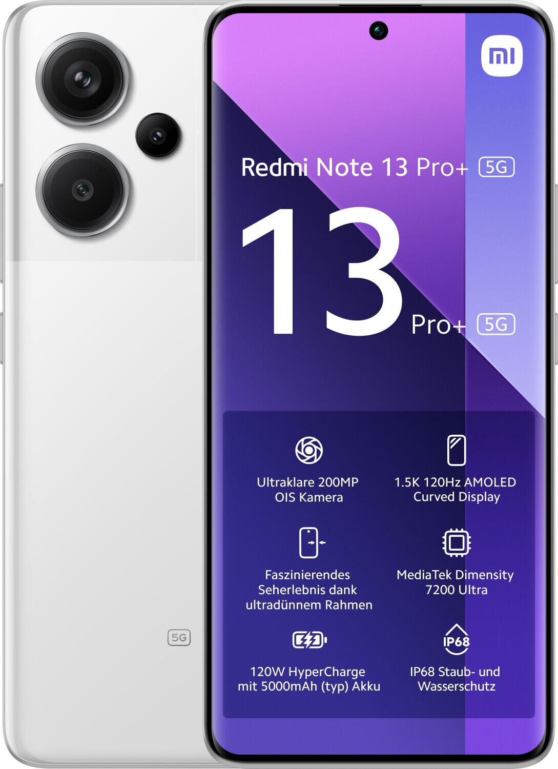 Xiaomi Redmi Note 13 Pro+ 5G 8GB/256GB White Mobilais Telefons