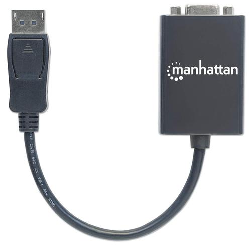 Manhattan DisplayPort Adapter St/Bu DP->HD15, black