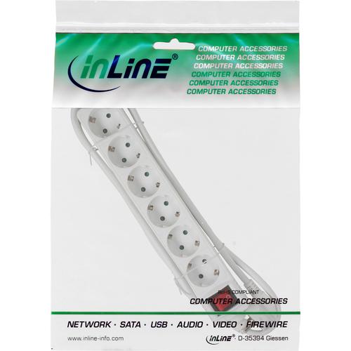 InLine - power strip - alternating current 230 V - 3,5 kW - 6 output plug - 1,5 m (16461T) nepārtrauktas barošanas avots UPS