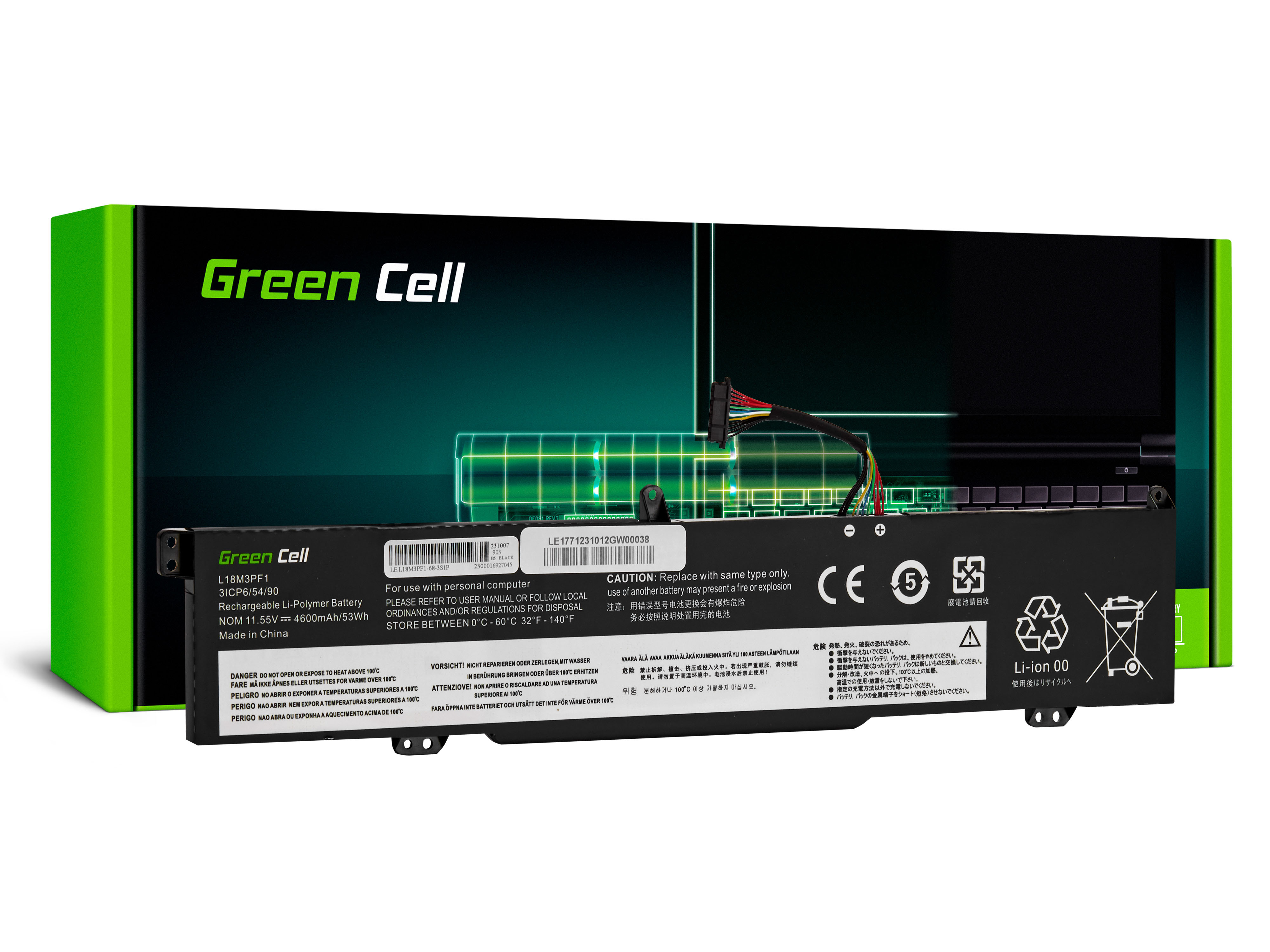 Green Cell Battery L18C3PF1 L18M3PF1 for Lenovo Ideapad L340-15IRH L340-17IRH akumulators, baterija portatīvajiem datoriem