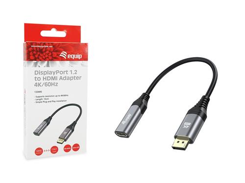 Equip Displayport->HDMI Adapter 1.2 St/Bu    4K/60Hz grau adapteris