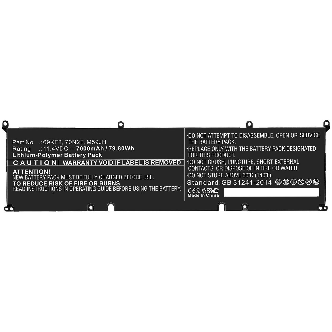 CoreParts Laptop Battery for Dell 69Wh  5704174371663 akumulators, baterija portatīvajiem datoriem