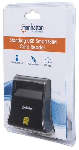 Manhattan USB-A Smart/SIM Card Reader, 480 Mbps (USB 2.0) karšu lasītājs