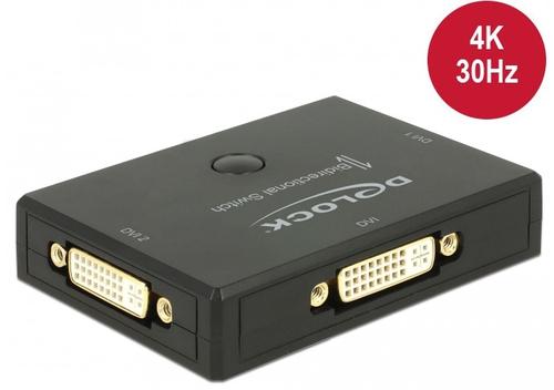 DeLOCK DVI 2 - 1 switch bidirectionally 4K 30 Hz, DVI switch - black KVM komutators