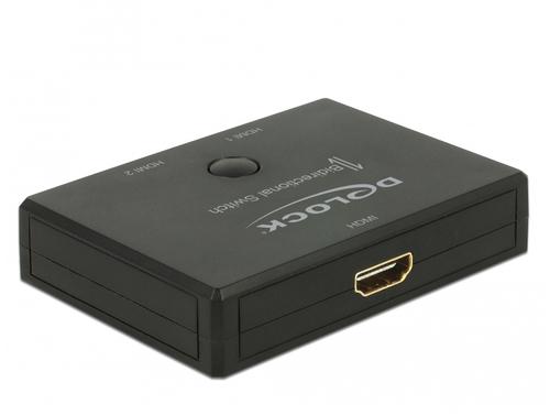 DeLOCK HDMI switcher 2-1 bidireional 4K 60 Hz, HDMI switch - black KVM komutators