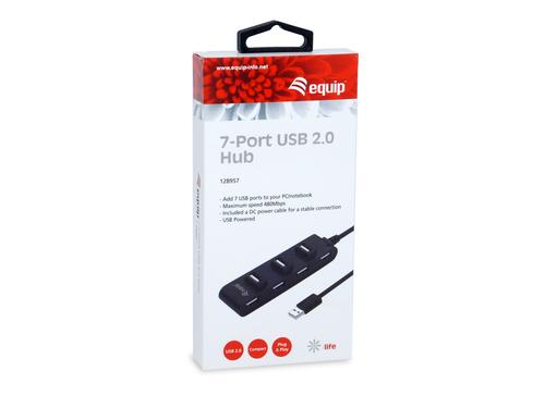 Equip USB-Hub 7-Port 2.0  ->7x2.0   0.15m o.Netzteil schwarz USB centrmezgli