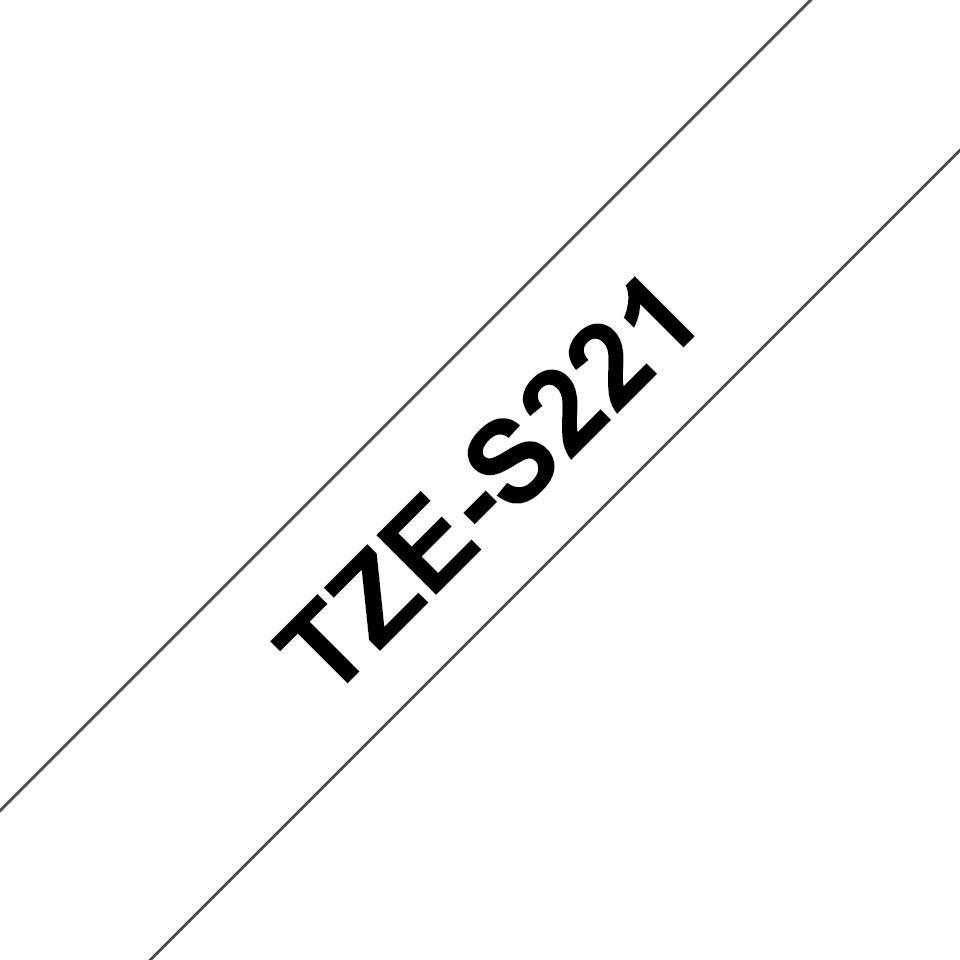 Brother 9mm laminated tape TZe-S221 - Black on white