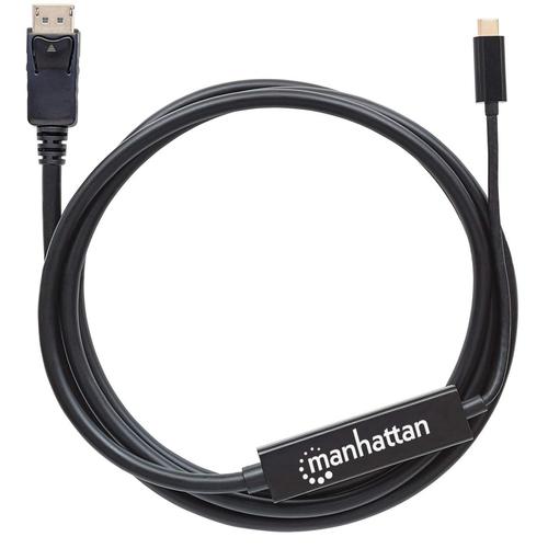 Manhattan - USB Adapter - USB-C (M) to DisplayPort (M) - USB 3.1 - 2 m - 4K Support - Black kabelis, vads