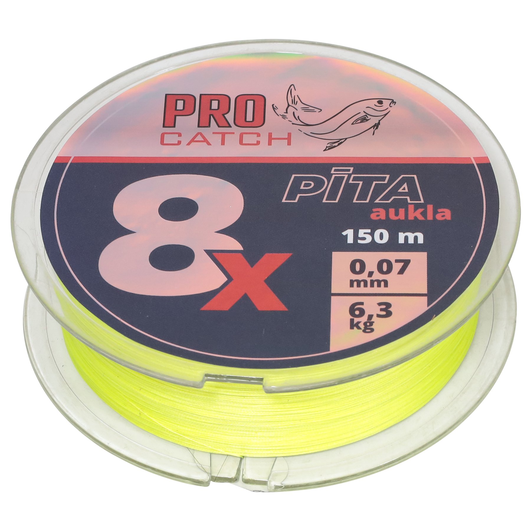 Pita aukla Pro Catch X8 0.07mm 150m dzeltena