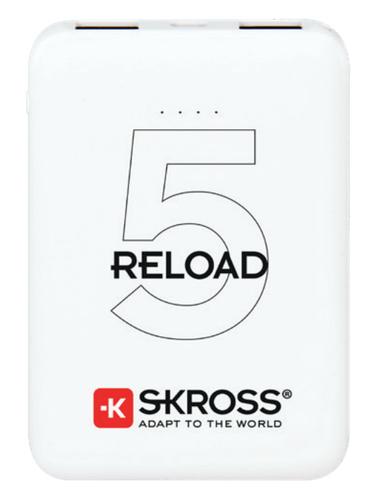 Skross RELOAD 5 Lithium-Ion (Li-Ion) 5000 mAh White 7640166322092 1.400120 (7640166322092) Powerbank, mobilā uzlādes iekārta