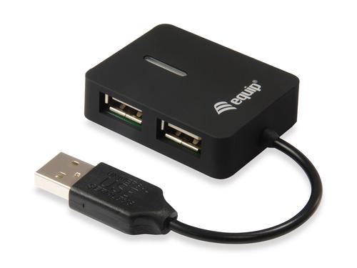 Equip USB-Hub 4-Port 2.0  ->4x2.0      ohne Netzteil schwarz USB centrmezgli