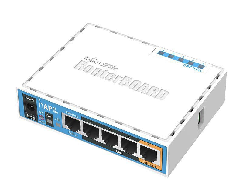 MikroTik hAP ac lite with 650MHz CPU,  4752224003195 tīkla iekārta