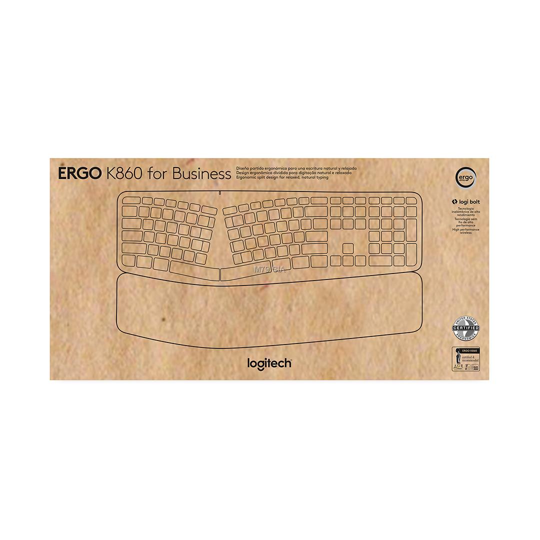 Logitech Ergo K860 Wireless Black Nordic Keyboard (920-009168) klaviatūra