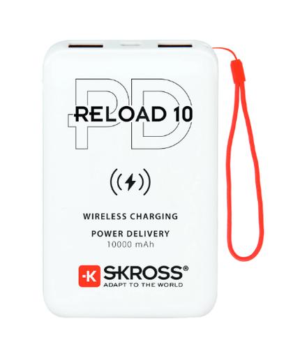 Skross RELOAD 10 Qi PD 10000 mAh Wireless charging White 7640166323310 1.400132 (7640166323310) Powerbank, mobilā uzlādes iekārta