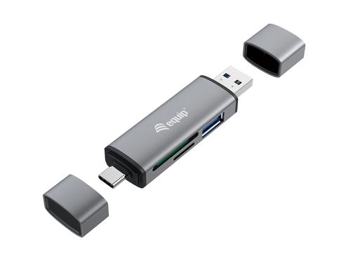 Equip Kartenleser USB 3.0+USB-C fur SD/MicroSD karšu lasītājs