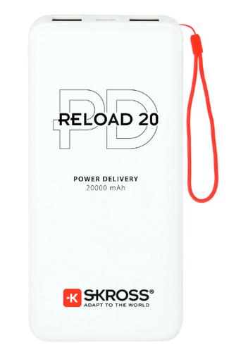 Skross RELOAD 20 PD 20000 mAh White 7640166323327 1.400142 (7640166323327) Powerbank, mobilā uzlādes iekārta