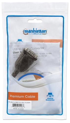 Manhattan USB TypC -> Seriell-Konverter RS232/COM/DB9 0,45m USB kabelis