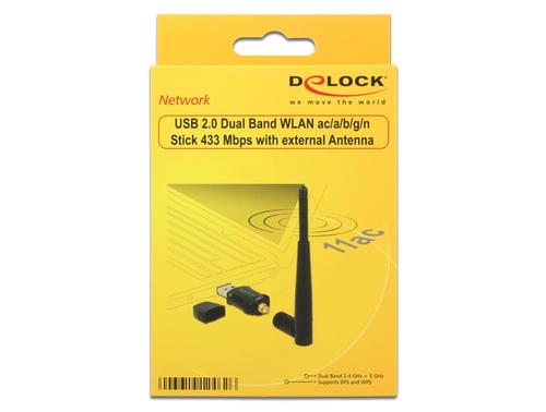 WL-Antenne Delock USB2.0 3dBi 2,4+5 GHz  