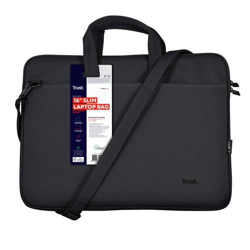 Trust Bologna notebook case 40.6 cm (16") Toploader bag Black portatīvo datoru soma, apvalks