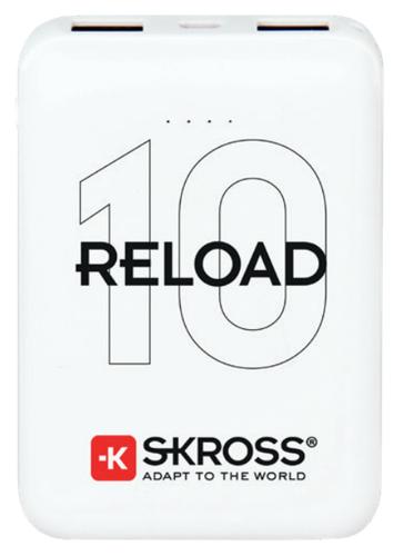 Skross RELOAD 10 Lithium-Ion (Li-Ion) 10000 mAh White 7640166322108 1.400130 (7640166322108) Powerbank, mobilā uzlādes iekārta