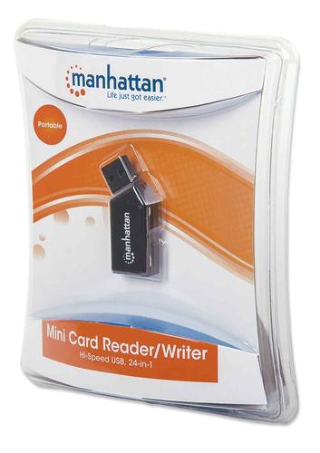 Manhattan Multi-Card Reader/Writer 24-in-1 USB 2.0 External, Black karšu lasītājs