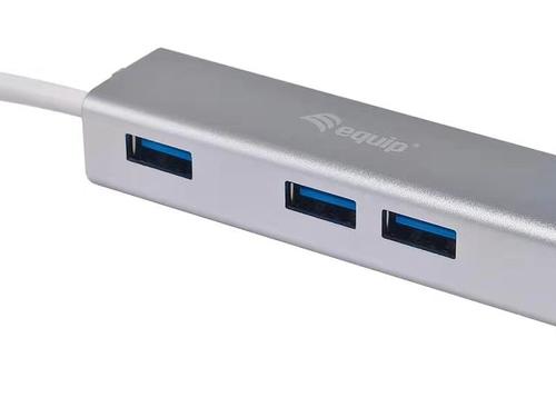 Equip USB-Hub 4-Port 3.1/C->4x3.0   0.15m o.Netzteil schwarz USB centrmezgli