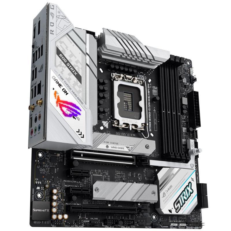 ASUS ROG STRIX B760-G GAMING WIFI D4 LGA 1700 micro ATX pamatplate, mātesplate