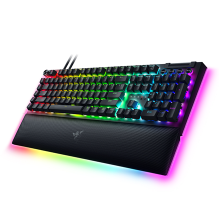 Razer Mechanical Gaming Keyboard BlackWidow V4 Pro RGB LED light, US, Wired, Black, Green Switches, Numeric keypad klaviatūra