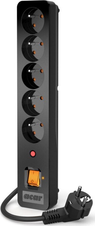 Surge Protector ACAR X5 3m black elektrības pagarinātājs