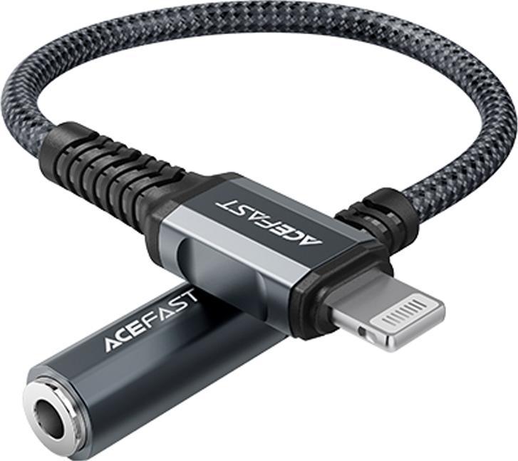 Adapter USB Acefast C1-05 space gray Lightning - Jack 3.5mm Szary  (6974316280576) 6974316280576 (6974316280576)