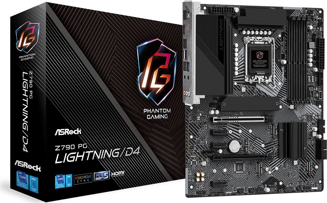 Asrock Z790 PG Lightning/D4 Intel Z790 LGA 1700 ATX pamatplate, mātesplate