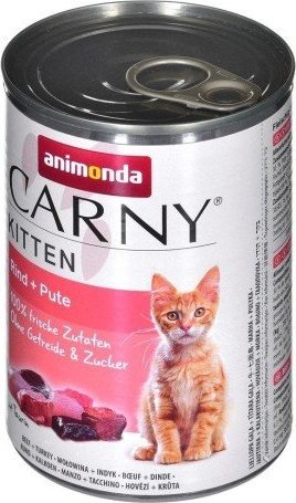 Animonda ANIMONDA Carny Kitten smak: wolowina i serca indyka 400g 12592556 (4017721839716) kaķu barība