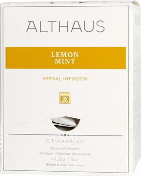 Althaus Althaus - Lemon Mint Pyra Pack - Herbata 15 piramidek 8505234 (4260312441298) piederumi kafijas automātiem