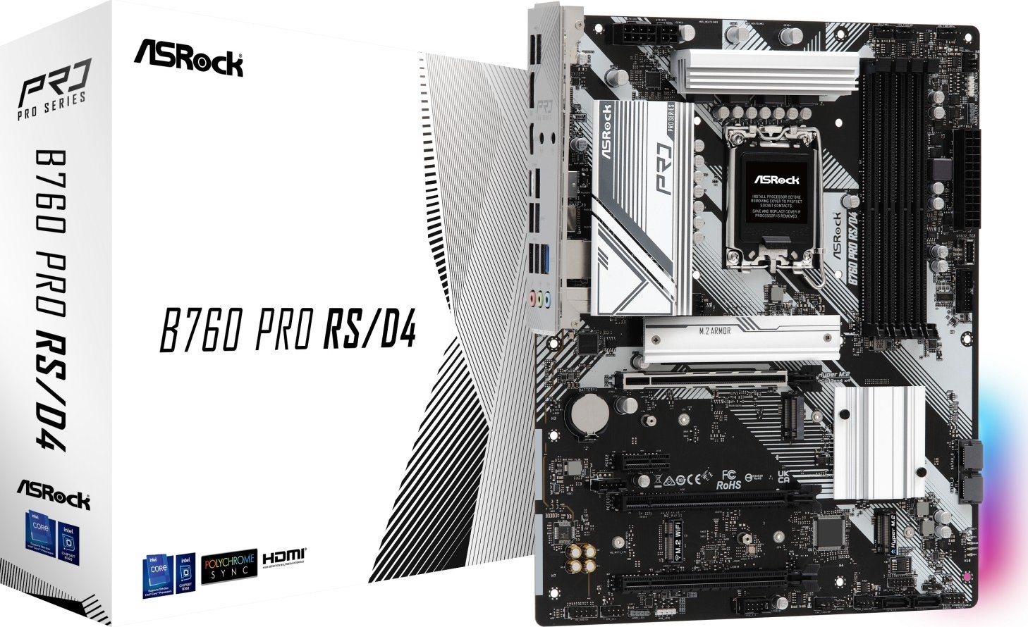 Asrock B760 Pro RS/D4 Intel B760 LGA 1700 ATX pamatplate, mātesplate