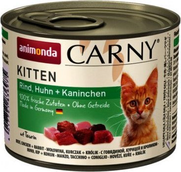 Animonda ANIMONDA Carny Kitten smak: wolowina, kurczak i krolik 200g DLZANMKMK0120 (4017721839679) kaķu barība