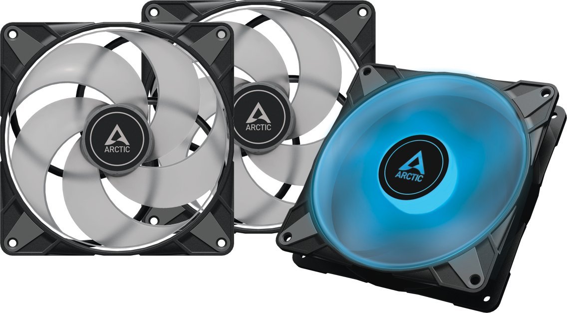 Case Acc Arctic P14 Fan 14cm PWM PST RGB Black 3pc aksesuārs datorkorpusiem