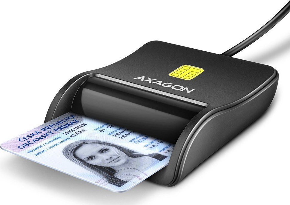 AXAGON CRE-SM3N USB Smart Card FlatReader Datora korpuss