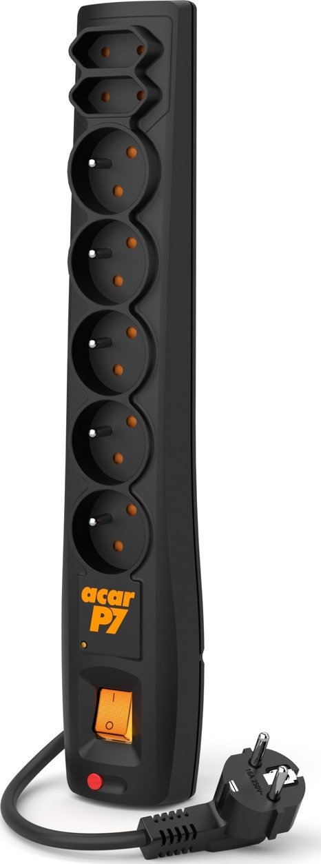 Surge Protector ACAR P7 3M Black elektrības pagarinātājs