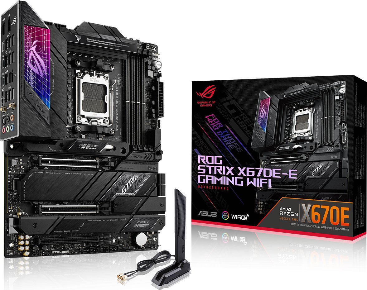 ASUS ROG STRIX X670E-E GAMING WIFI AM5 pamatplate, mātesplate