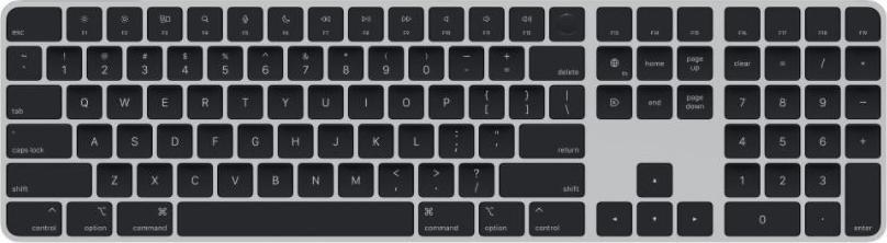 Magic Keyboard with Touch ID and Numeric Keypad for Mac models with Apple silicon - Black Keys - US English Datora pele