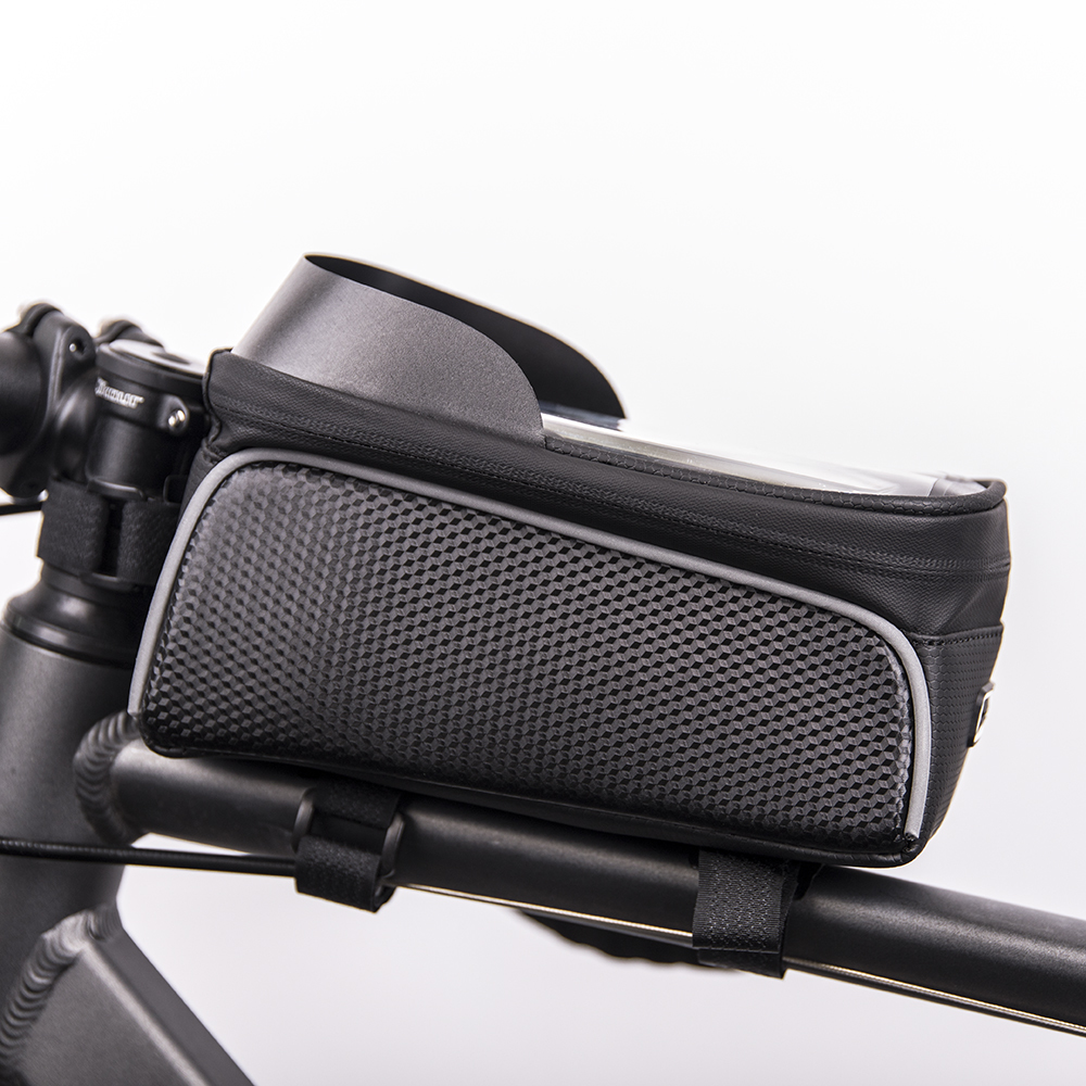 Waterproof bike frame bag with shielded phone holder Model02 black Mobilo telefonu turētāji