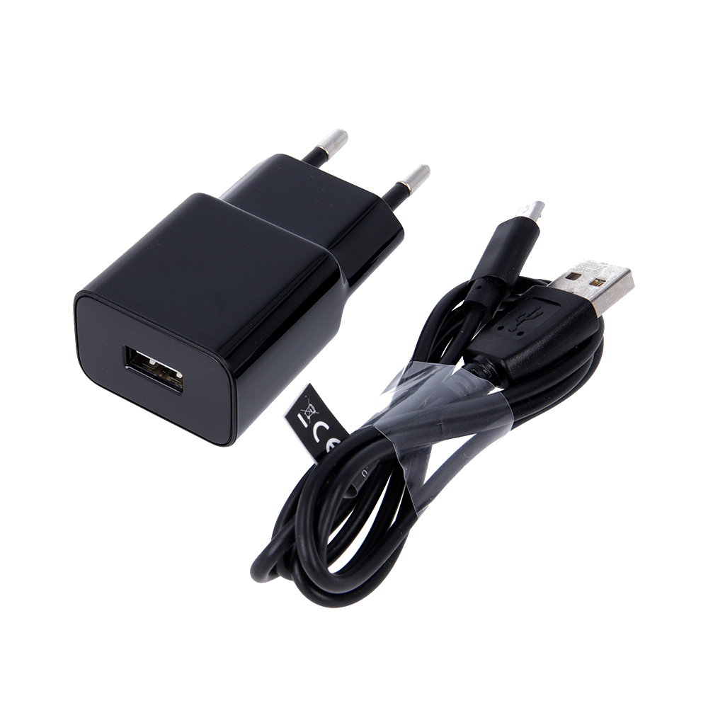 Maxlife MXTC-01 charger 1x USB 1A black + microUSB cable iekārtas lādētājs