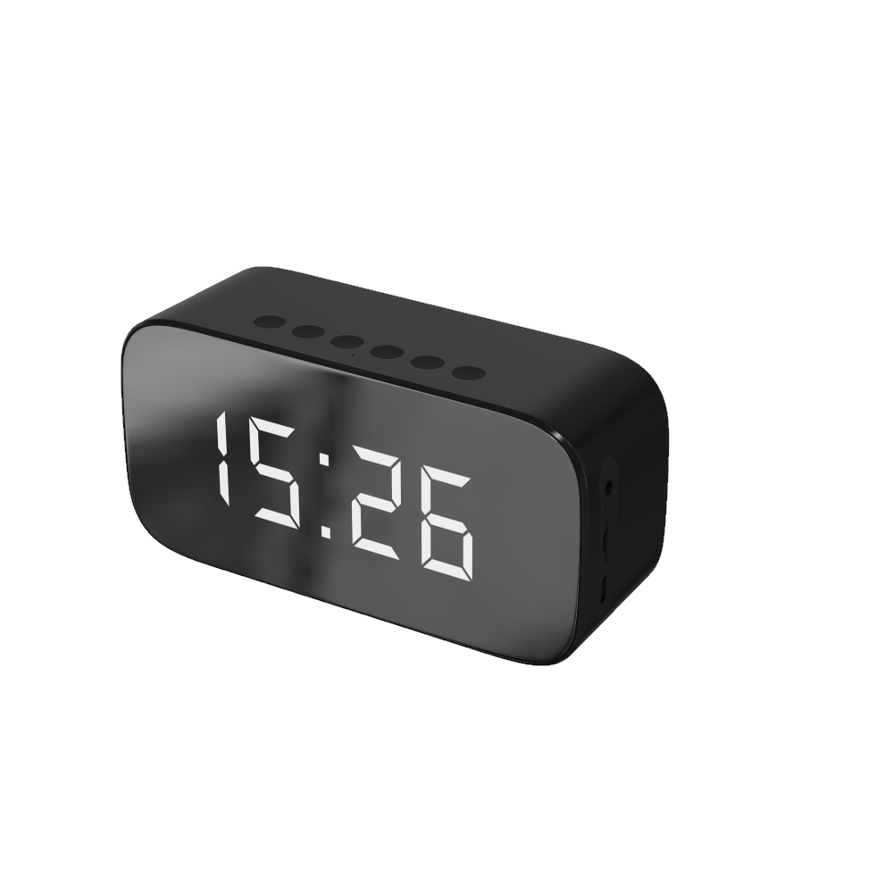 Setty Bluetooth speaker Mirror clock GB-200 black pārnēsājamais skaļrunis