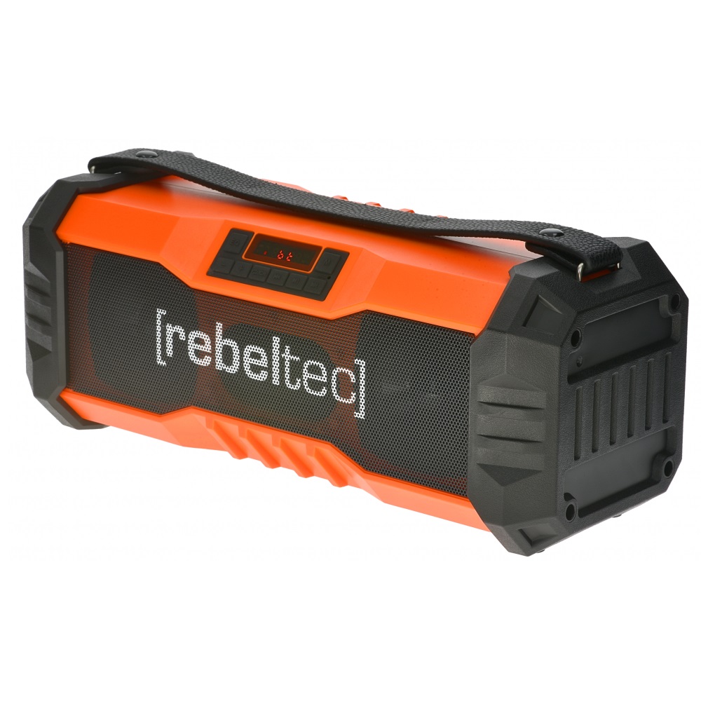 Rebeltec SoundBox 350 Bluetooth Bezvadu Skaļrunis IP65 | Micro SD | USB | Radio | Aux | 18W Melns pārnēsājamais skaļrunis