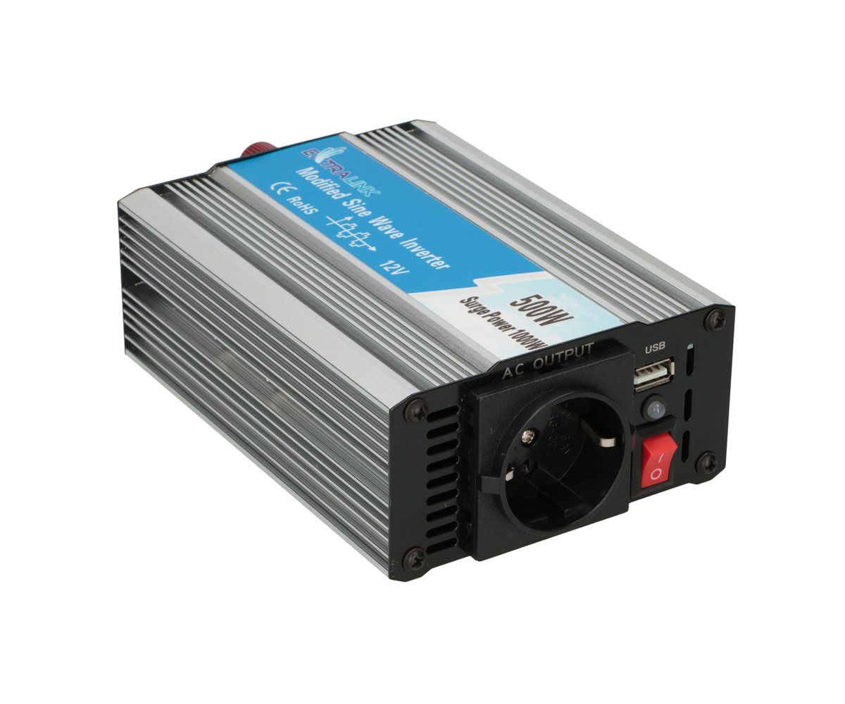 EXTRALINK Voltage Converter 12-230V 500W datortīklu aksesuārs