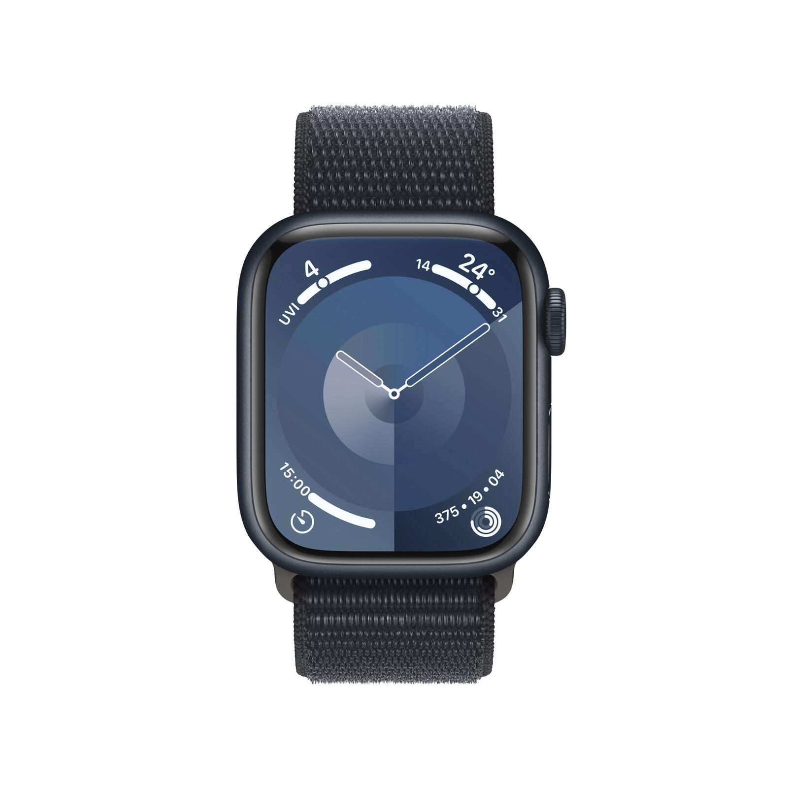 Apple Watch 9 GPS 45mm Alu Mitternacht Sport Loop Viedais pulkstenis, smartwatch