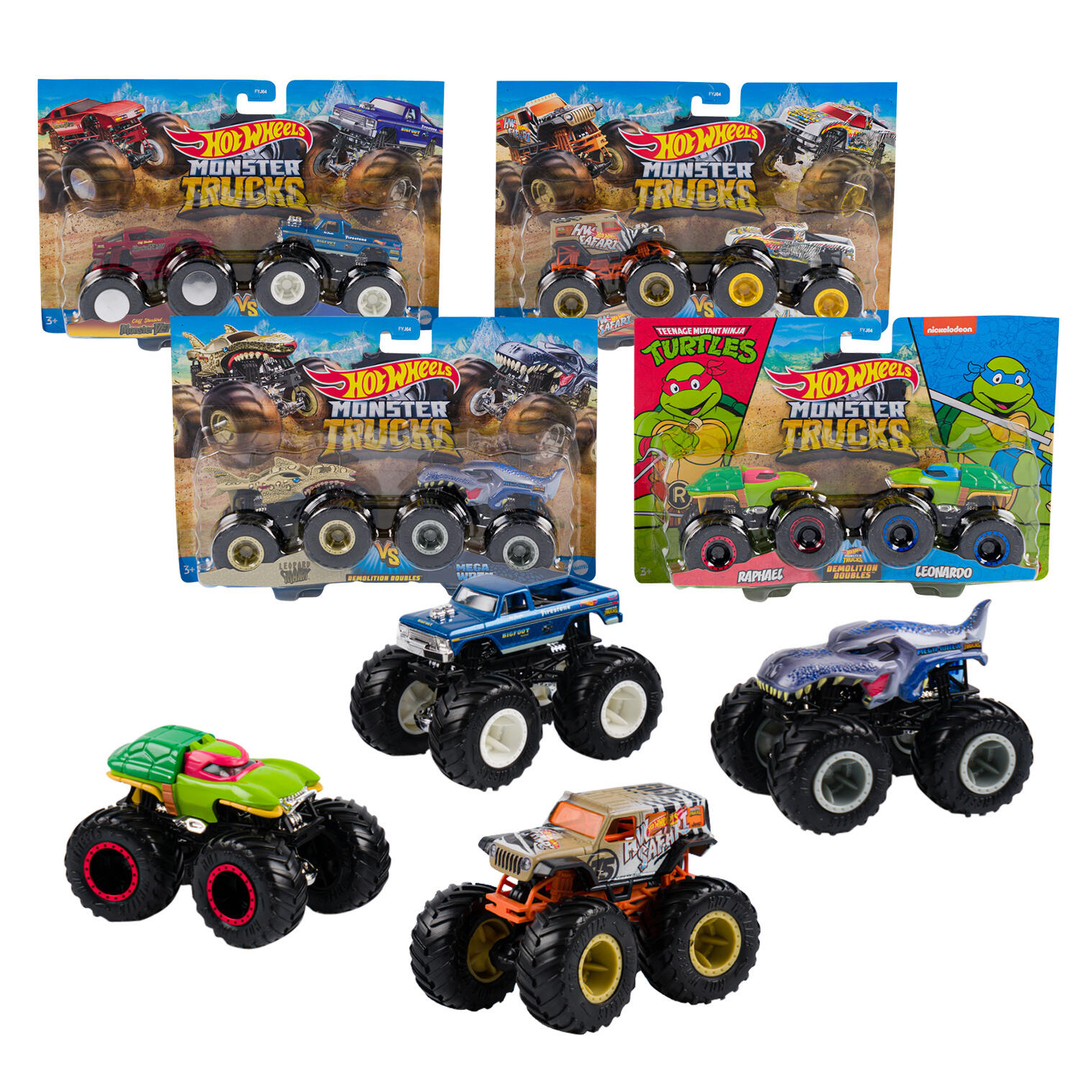 Mattel Hot Wheels Monster Trucks: Vehicles 2-Pack random - FYJ64 Rotaļu auto un modeļi