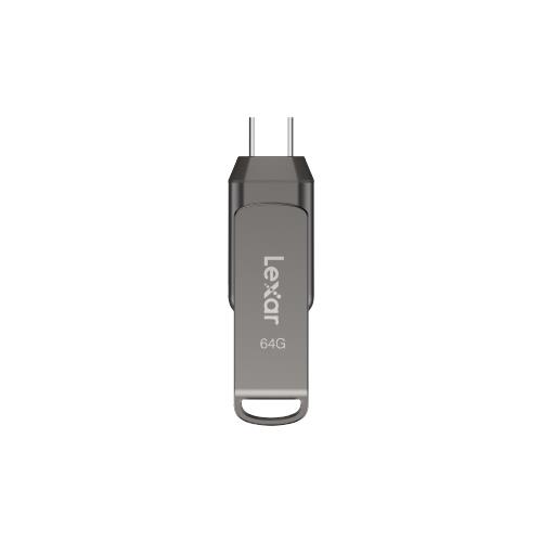 Lexar 2-in-1 Flash Drive | JumpDrive Dual Drive D400 | 64 GB | USB 3.1 | Grey USB Flash atmiņa