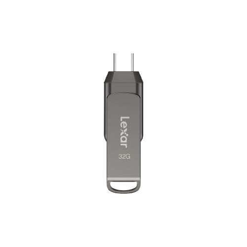 Lexar 2-in-1 Flash Drive | JumpDrive Dual Drive D400 | 32 GB | USB 3.1 | Grey USB Flash atmiņa