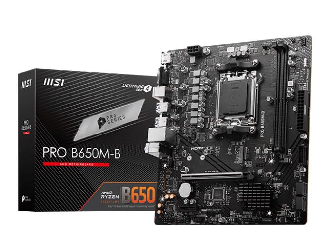 MSI PRO B650M-B motherboard AMD B650 Socket AM5 micro ATX pamatplate, mātesplate